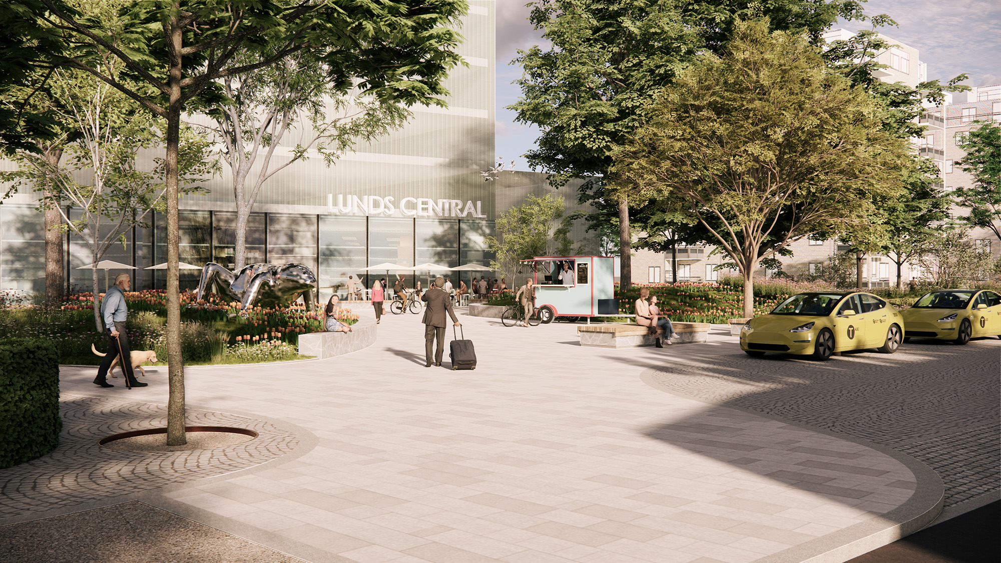 Västra sidan av Lund C formas till en öppen och grön stationsmiljö där stad och park möts.